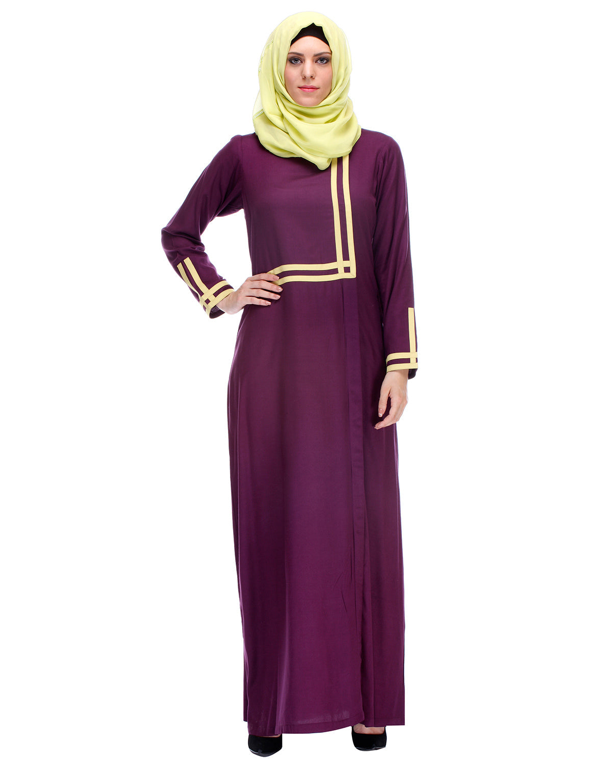 Abaya With Detailing Purple