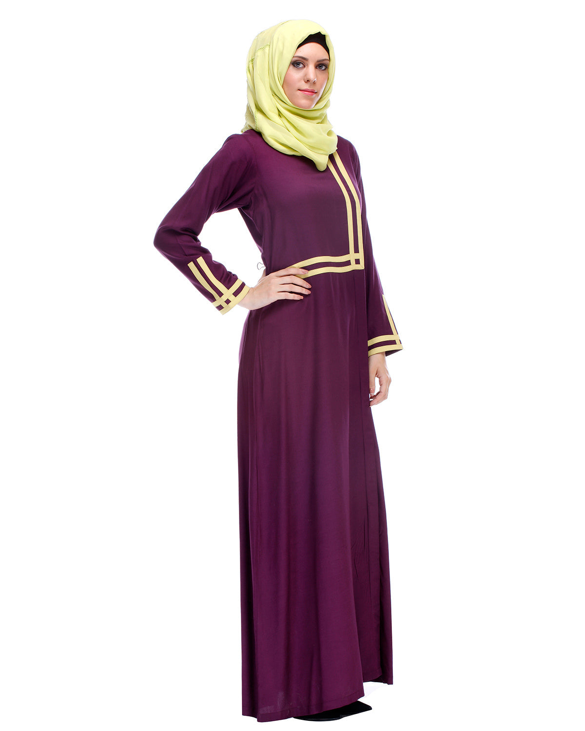 Abaya With Detailing Purple