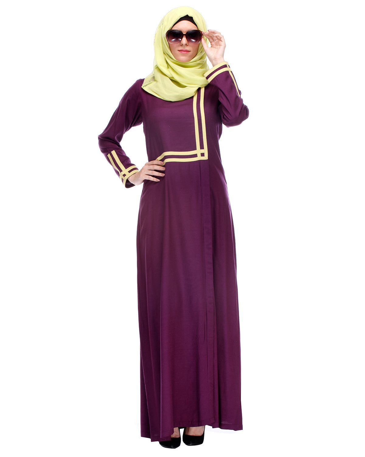 Abaya With Detailing Purple