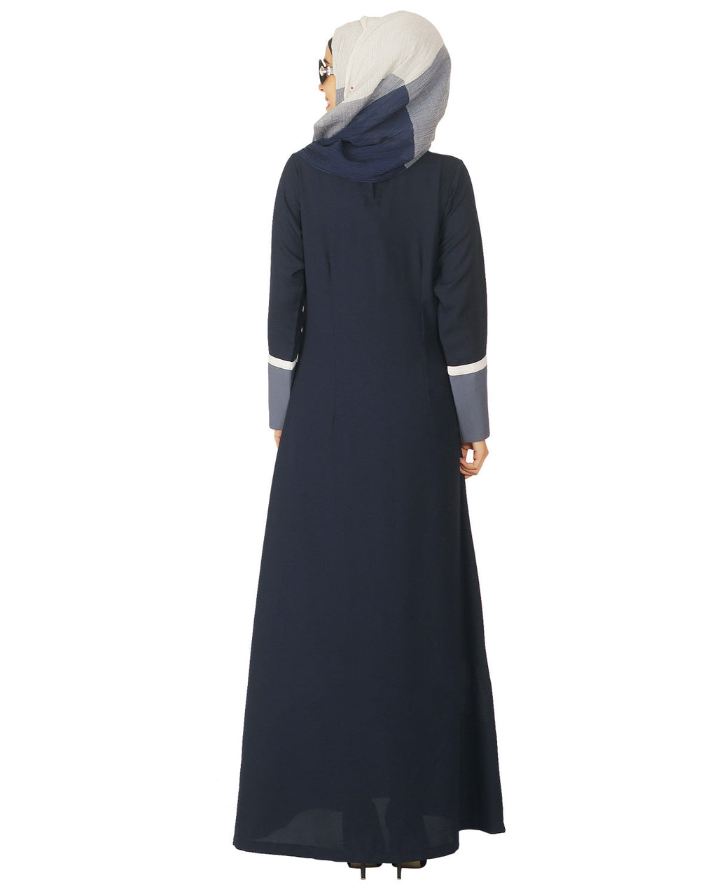 Colour Block Abaya Blue