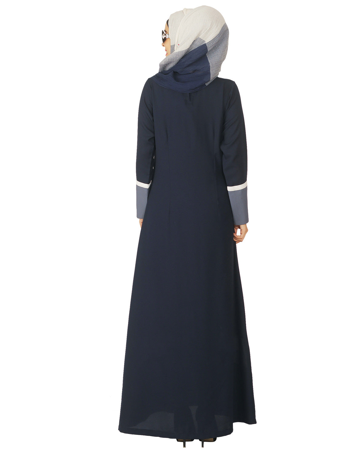Colour Block Abaya Blue