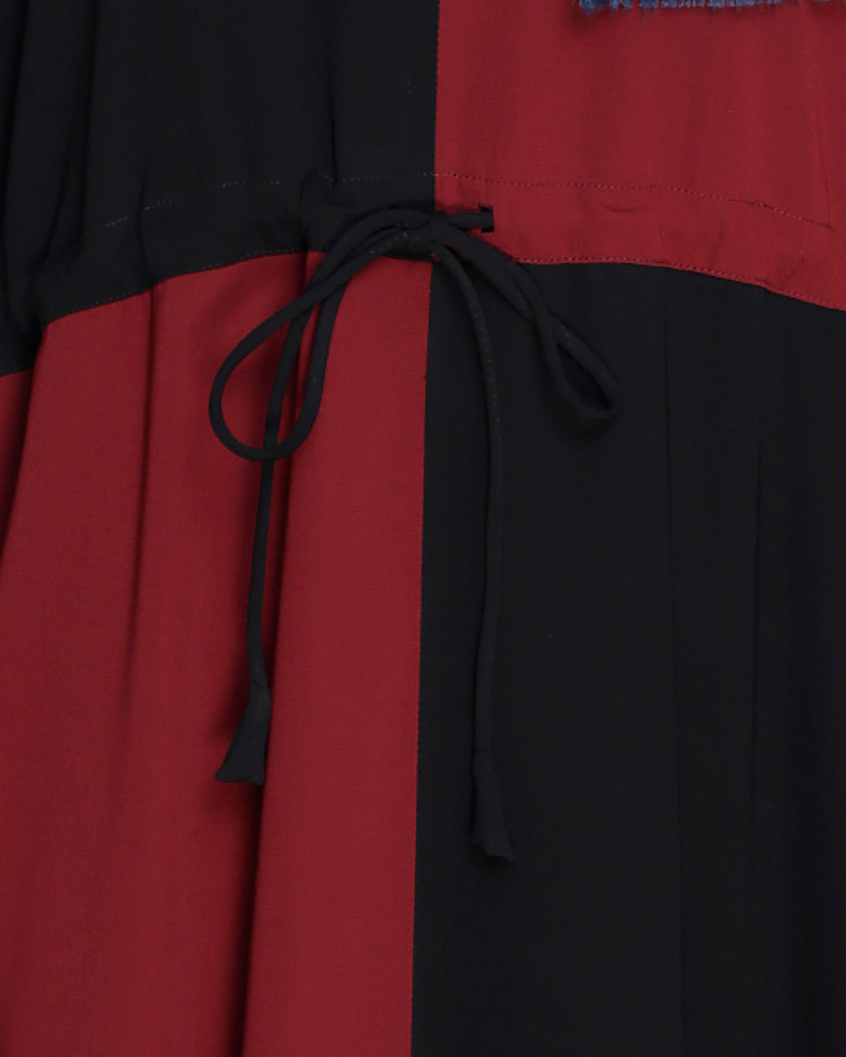 Colour Block Abaya Maroon