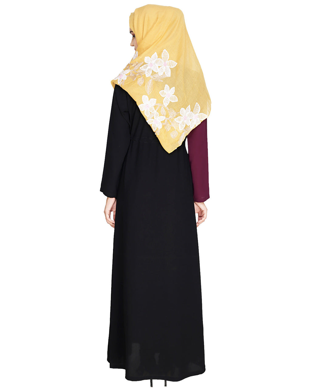Colour Block Abaya Purple