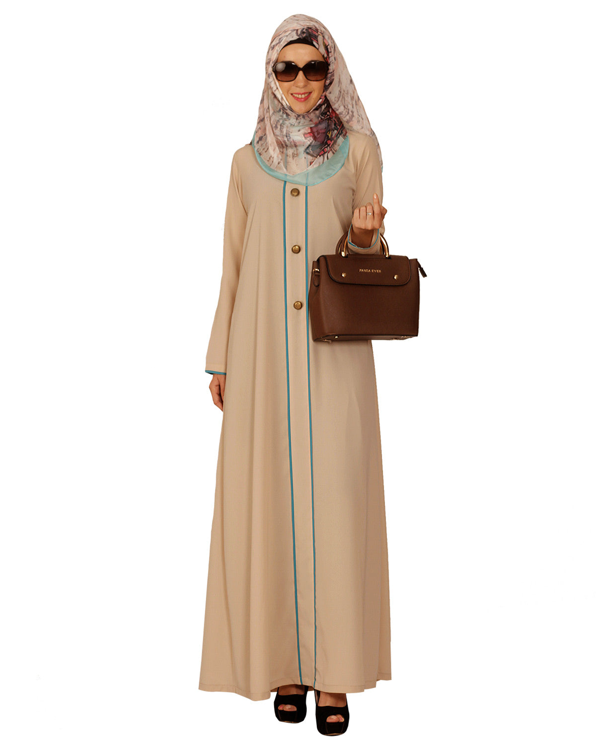 Sober Abaya with Detailing Green