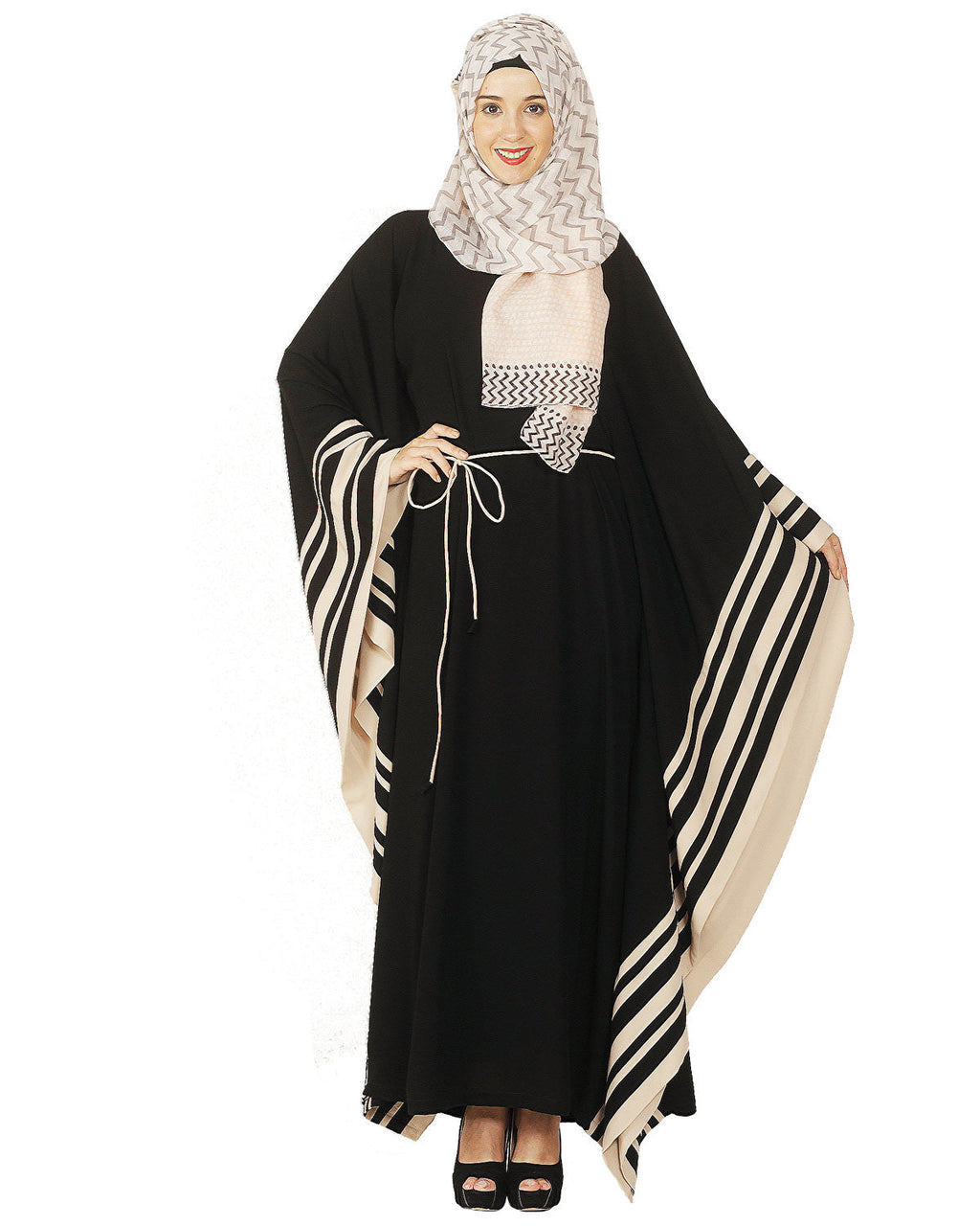 Kaftan with Striped Border