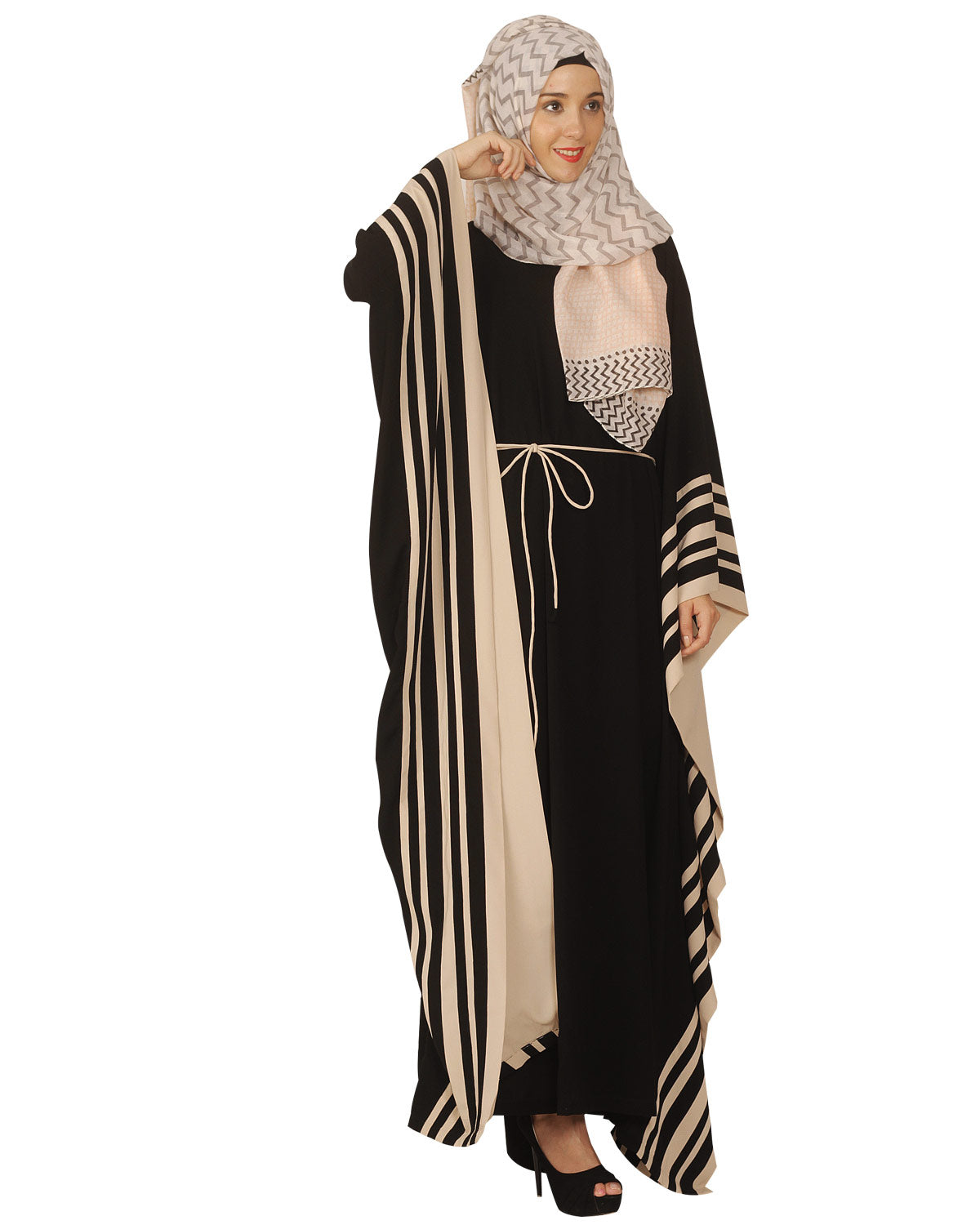 Kaftan with Striped Border