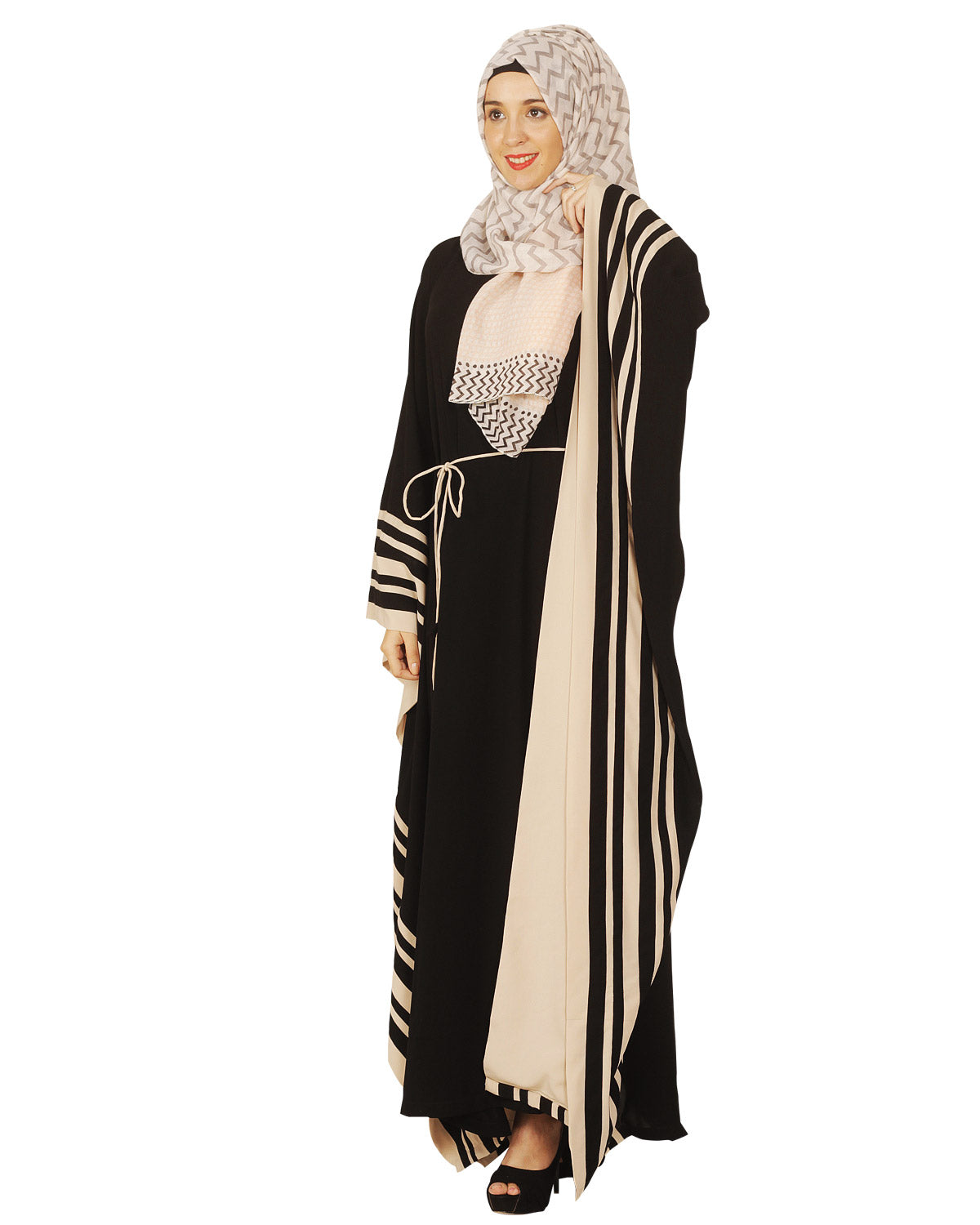 Kaftan with Striped Border