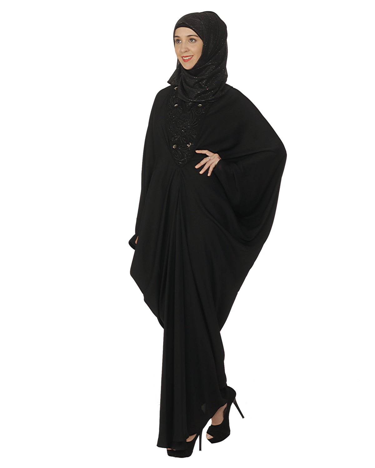 Black Katan with Katdana Embroidery Black