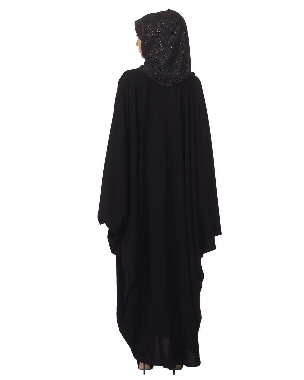 Kaftan with Embroidered Belt Black