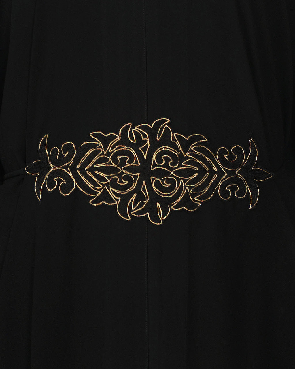 Kaftan with Embroidered Belt Black