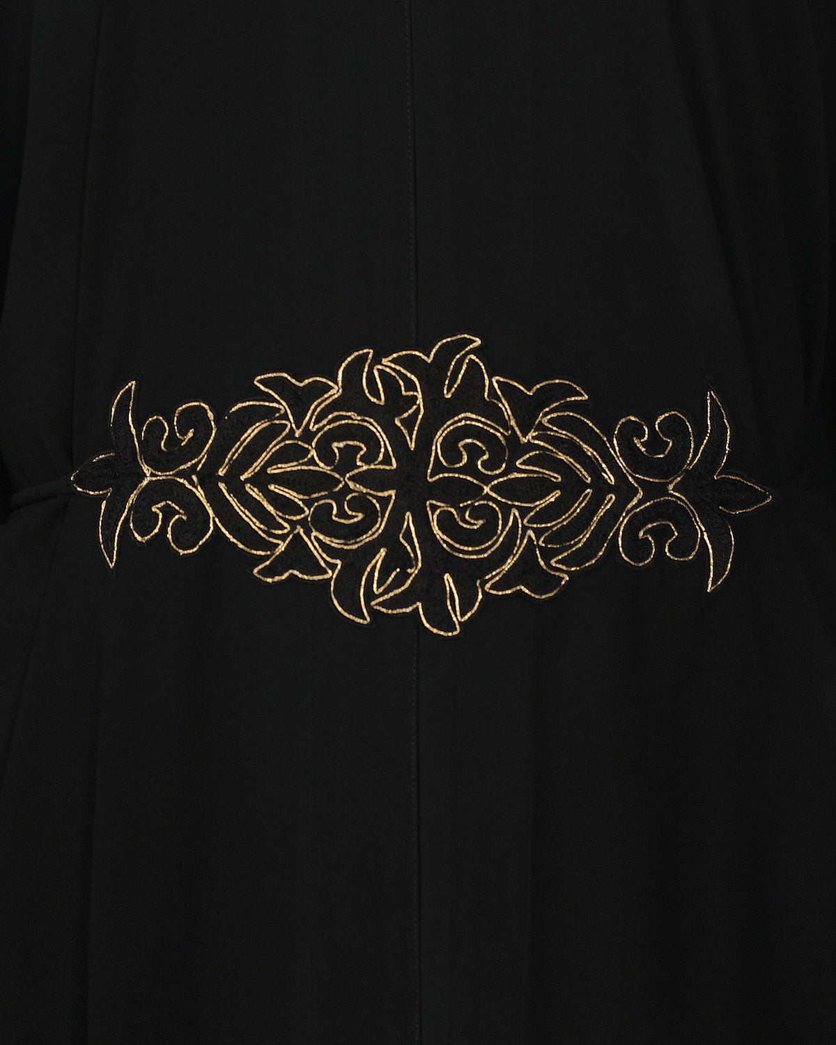 Kaftan with Embroidered Belt Black