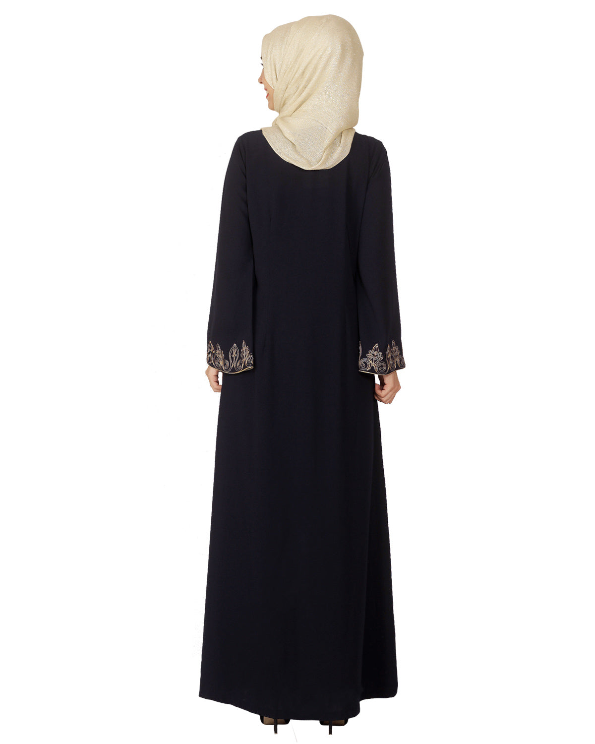 Blue Abaya with Dori Embroidery