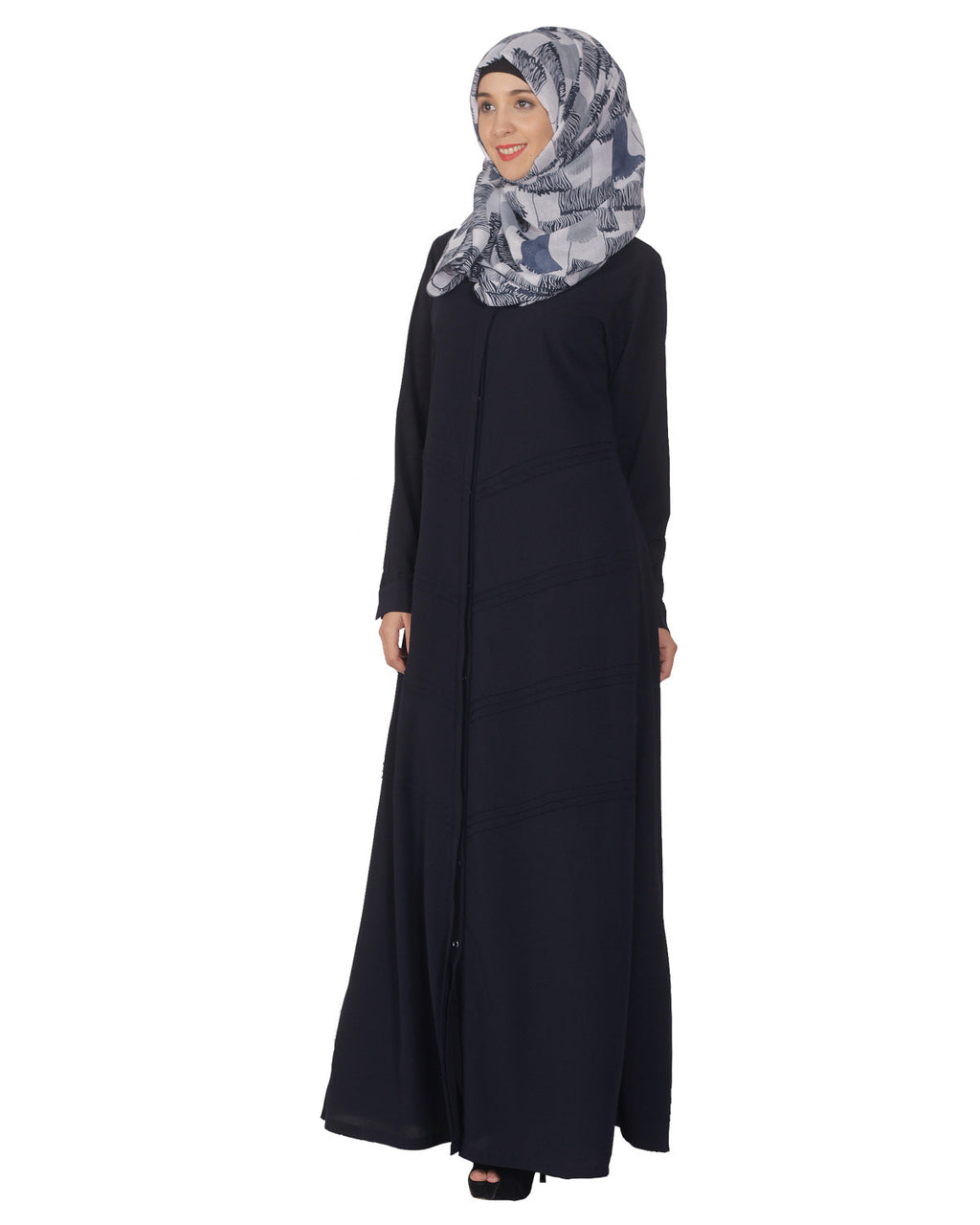 Pintuck Abaya Blue