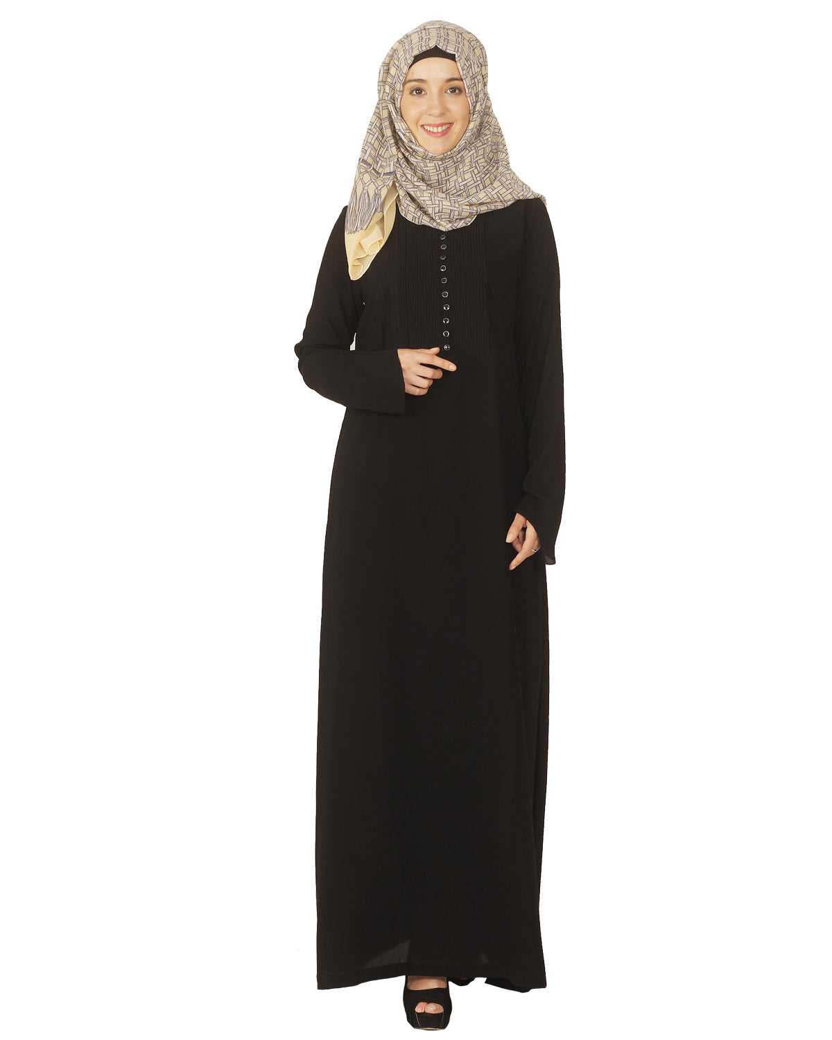 Pintuck Abaya Classice Black