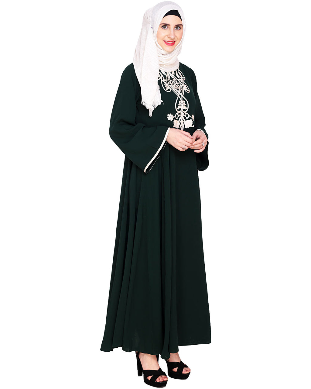 Flared Abaya Green