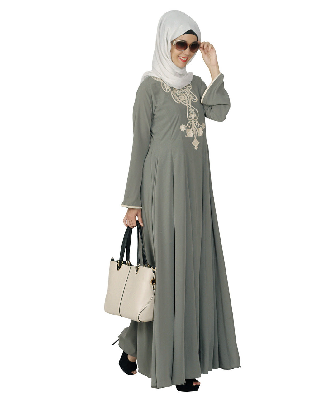 Flared Abaya Grey