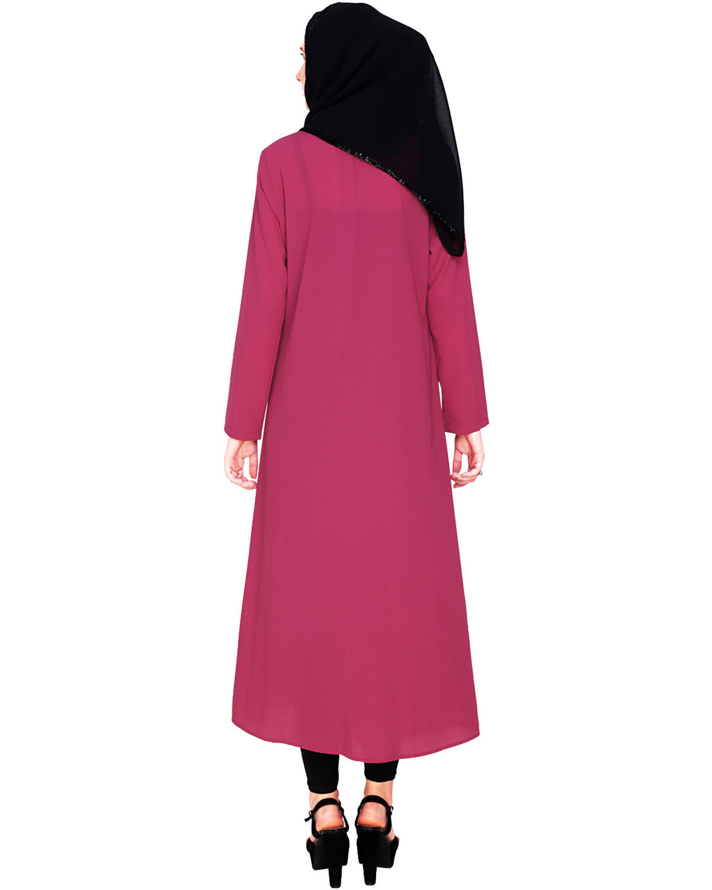 Fuchsia Button-down Abaya