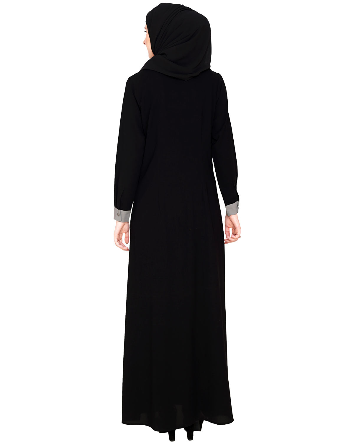 Pretty Layered Abaya Grey