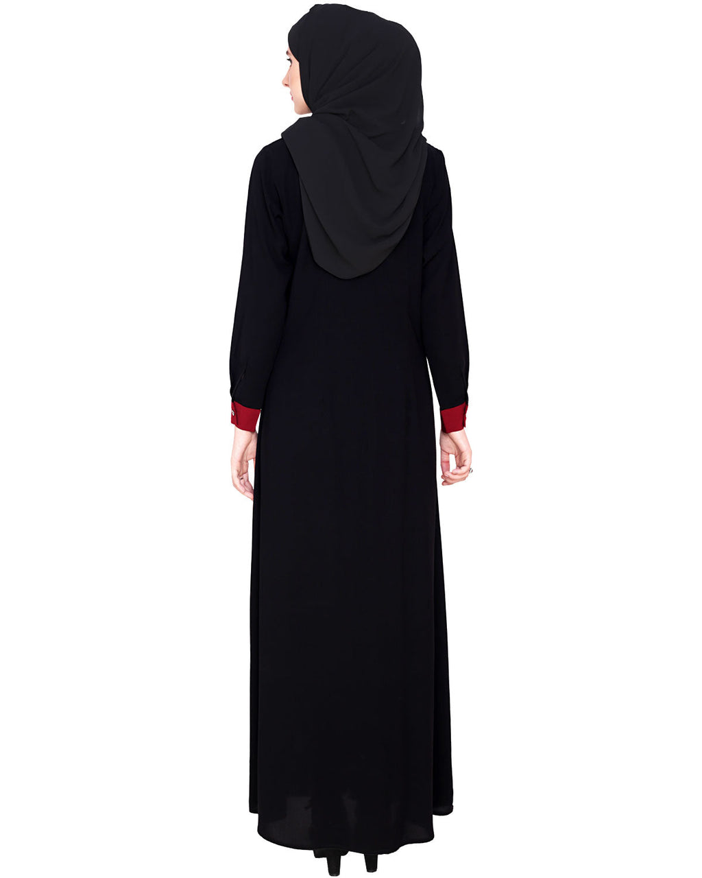 Pretty Layered Abaya Wine