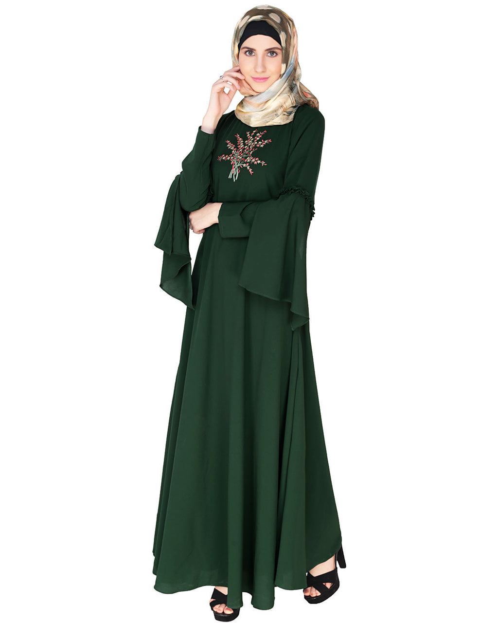 Crew Collar Abaya Green