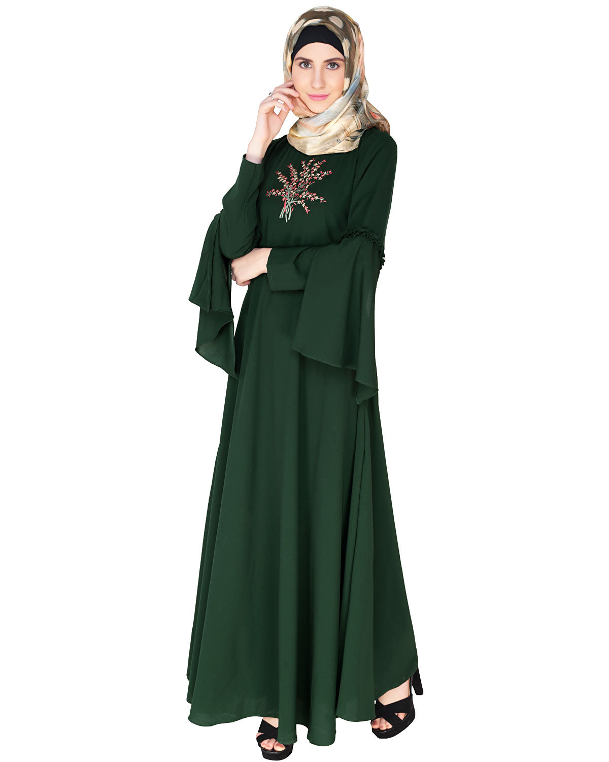 Crew Collar Abaya Green