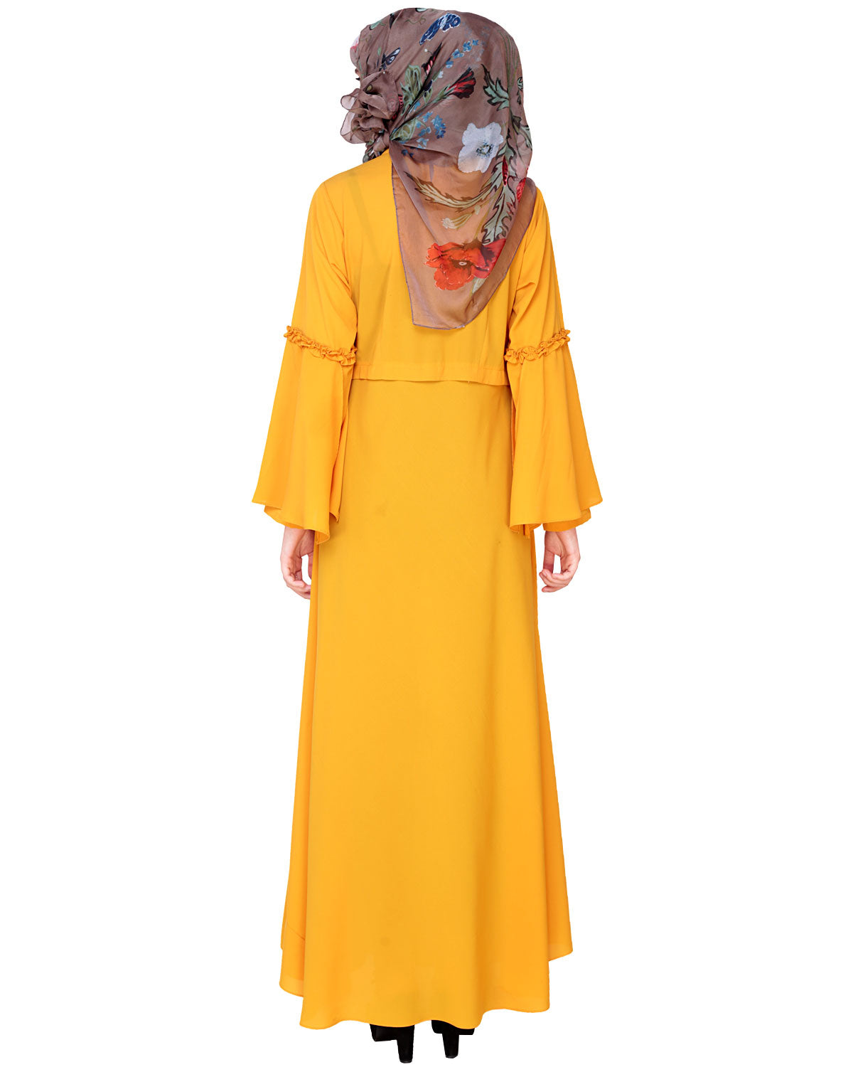 Crew Collar Abaya Yellow