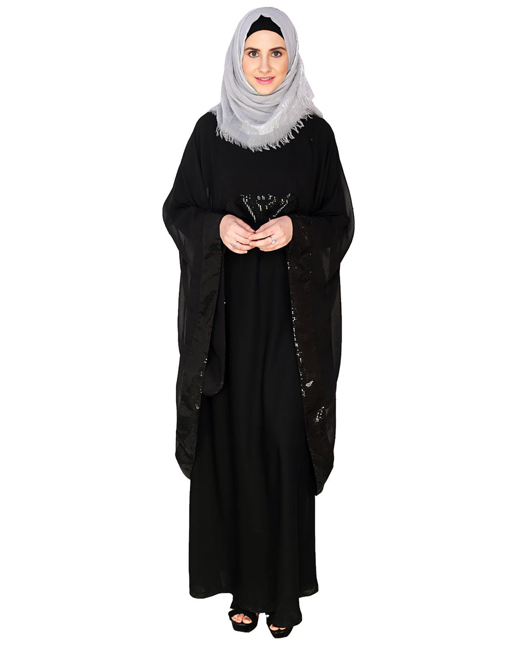 Black Cape Abaya Black