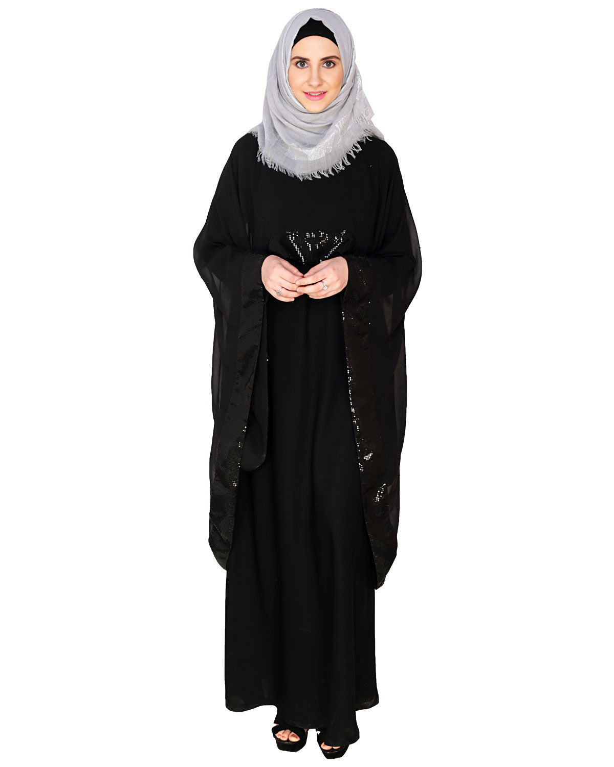Black Cape Abaya Black