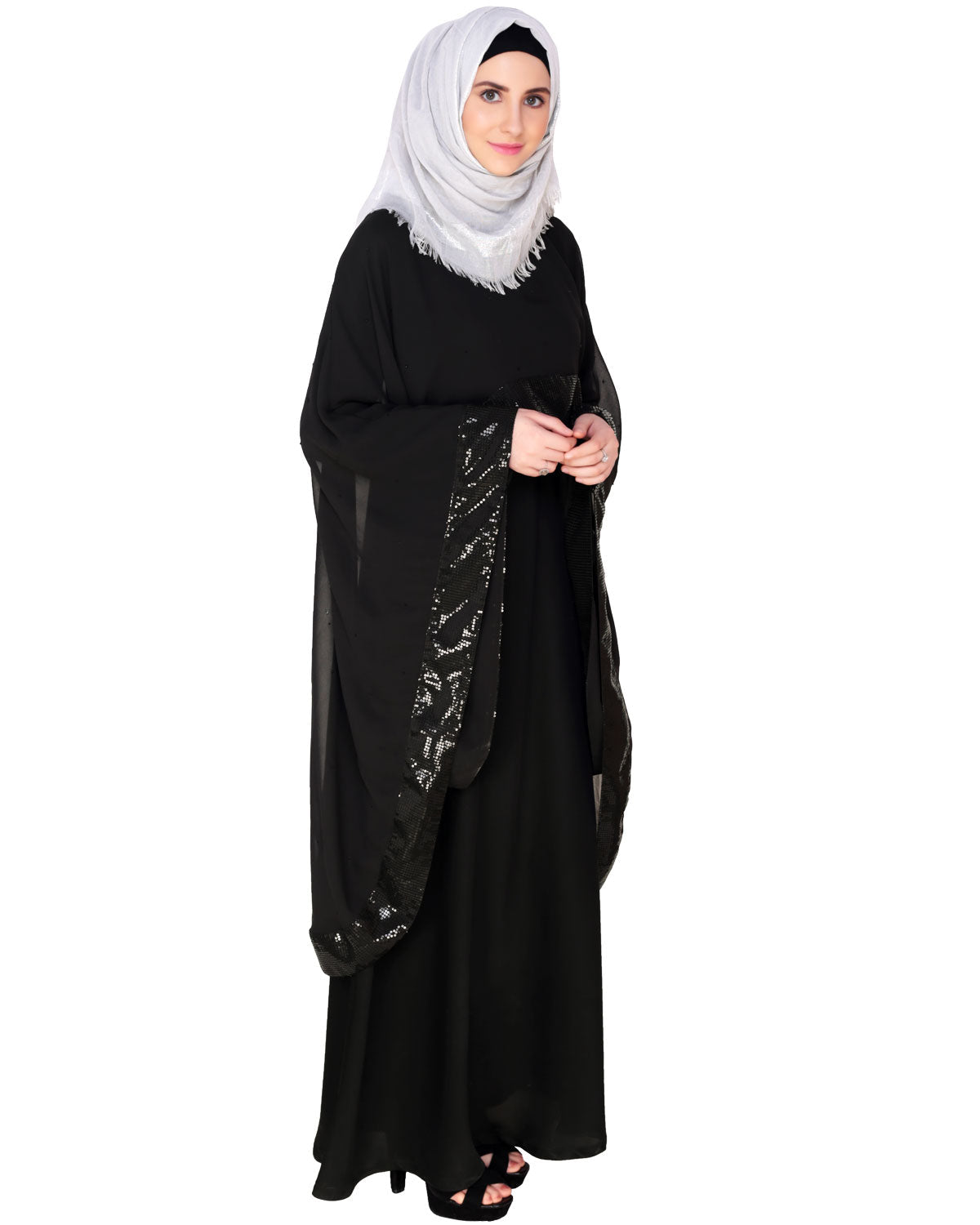 Black Cape Abaya Black