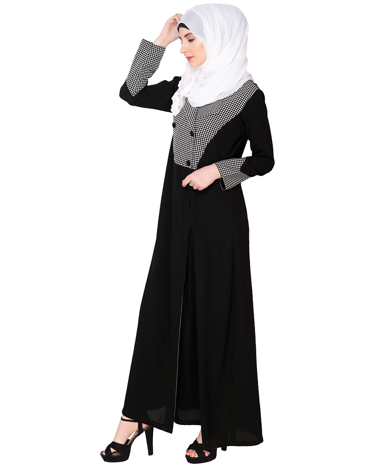 Classic Black Coat Abaya Black