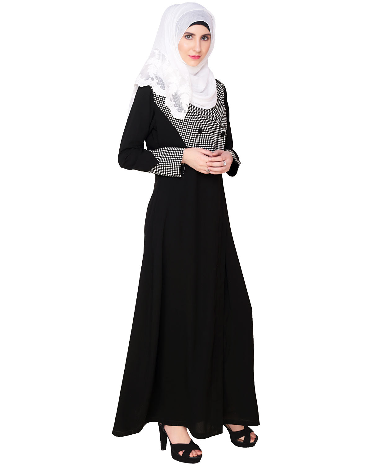 Classic Black Coat Abaya Black