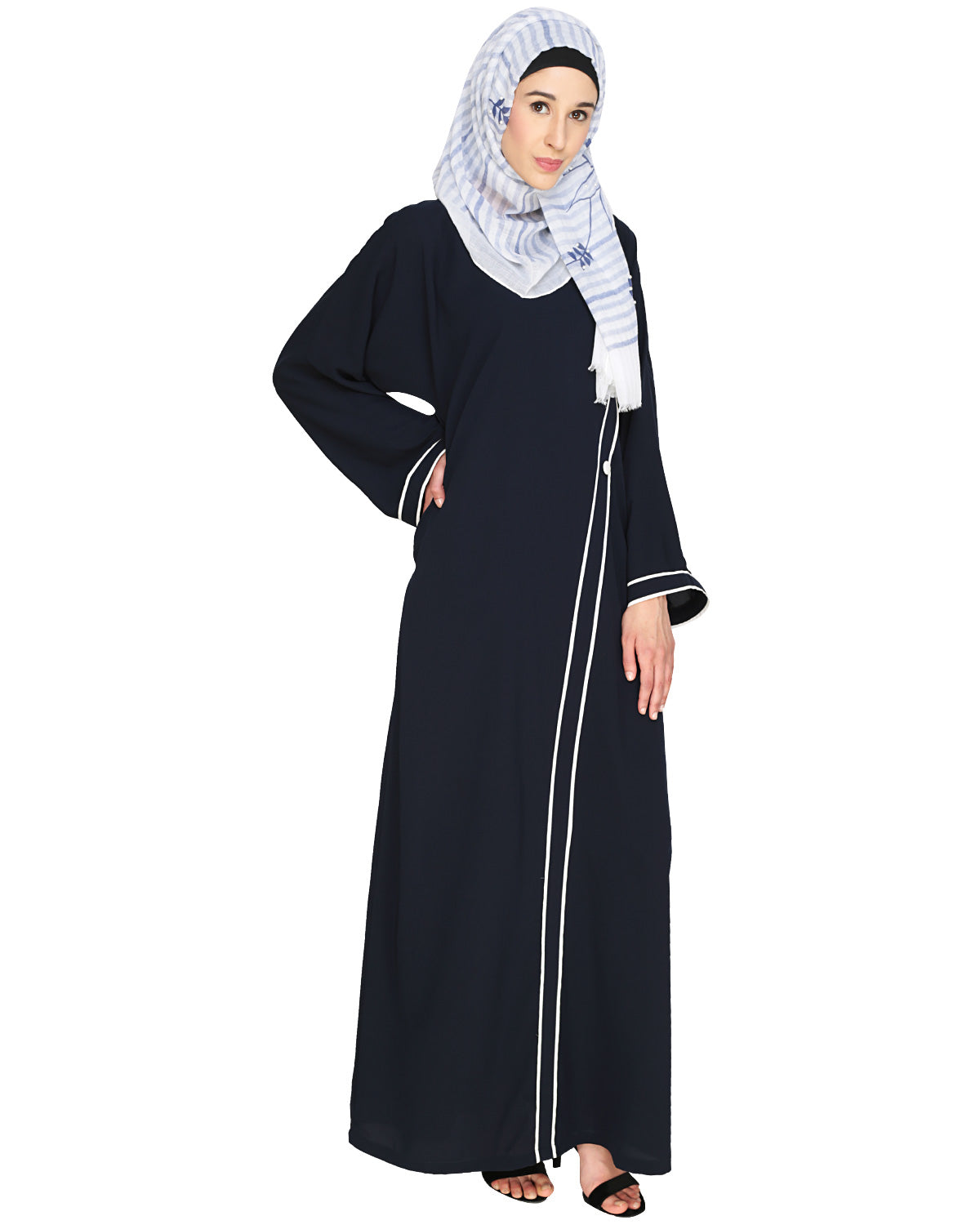 Intrigue Angrakha Dubai Style Abaya Blue