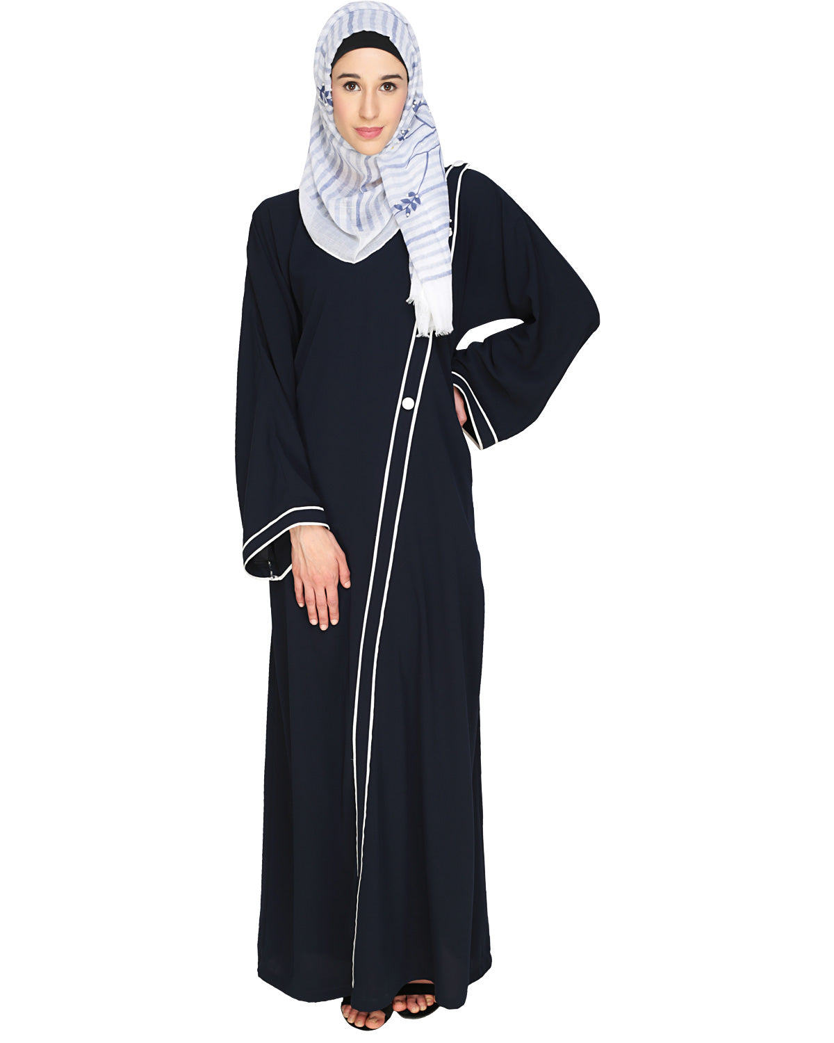 Intrigue Angrakha Dubai Style Abaya Blue