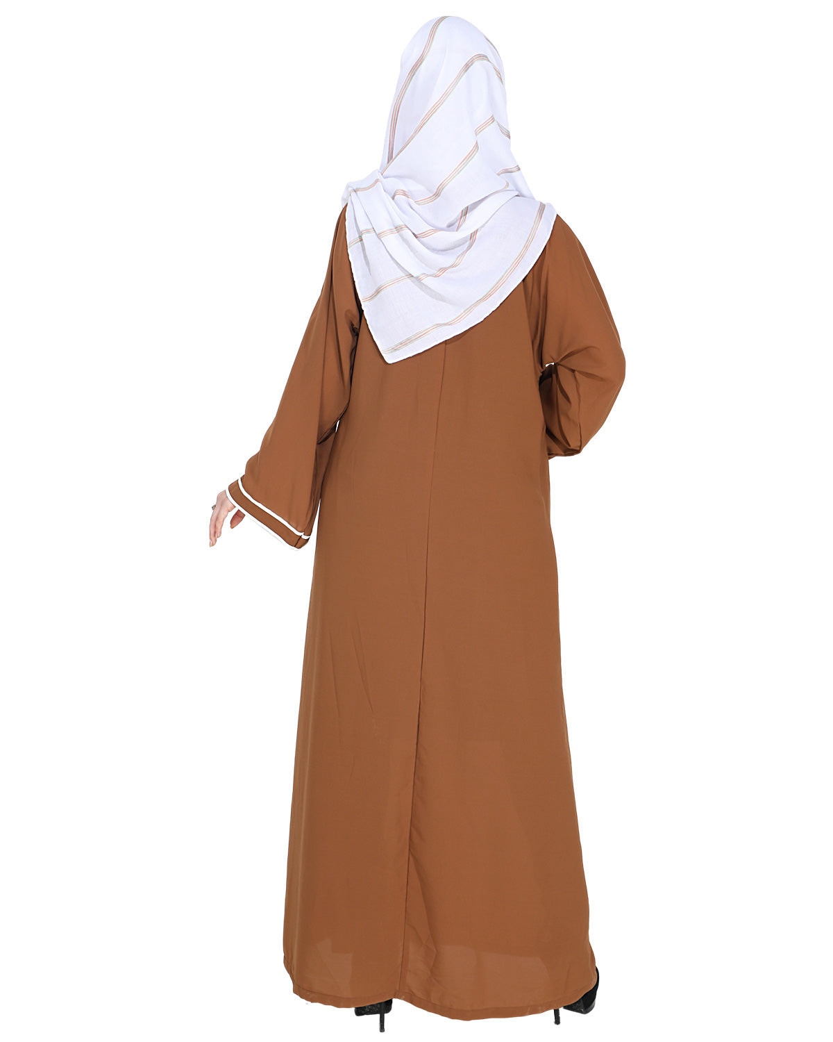 Intrigue Angrakha Dubai Style Abaya Deep Tan
