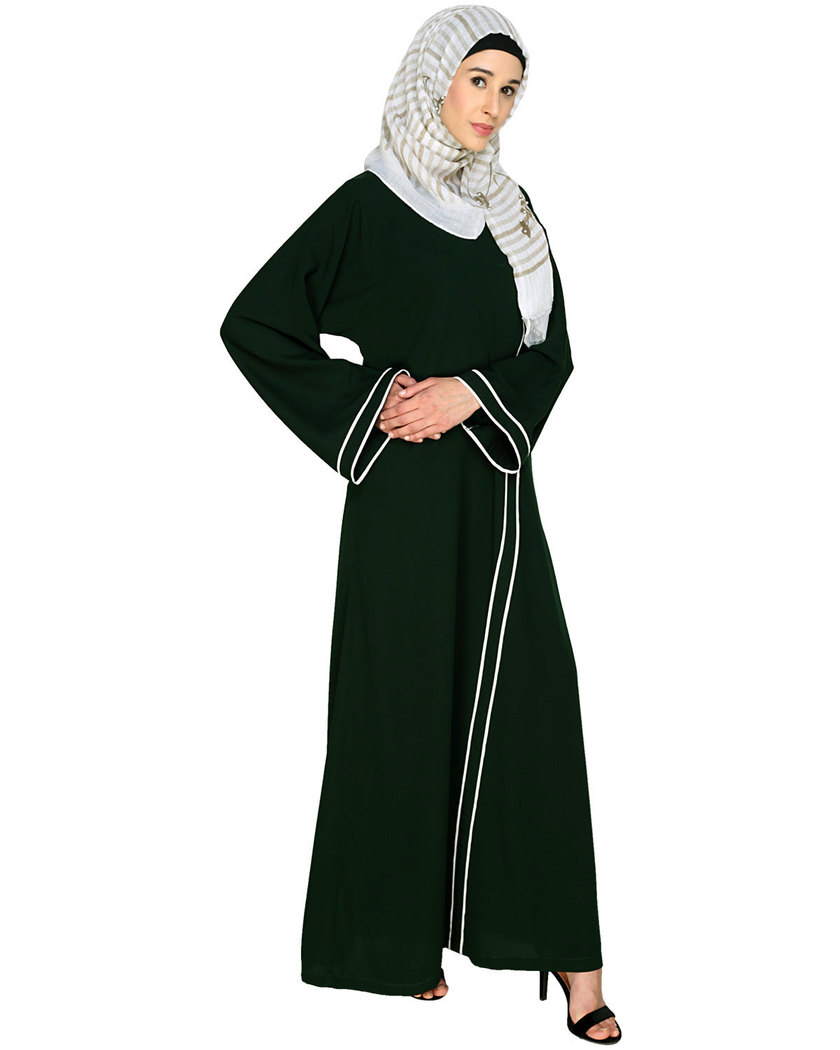 Intrigue Angrakha Dubai Style Abaya Green