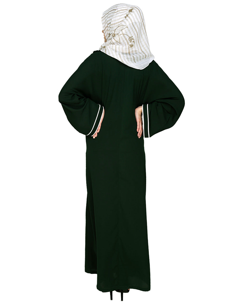Intrigue Angrakha Dubai Style Abaya Green