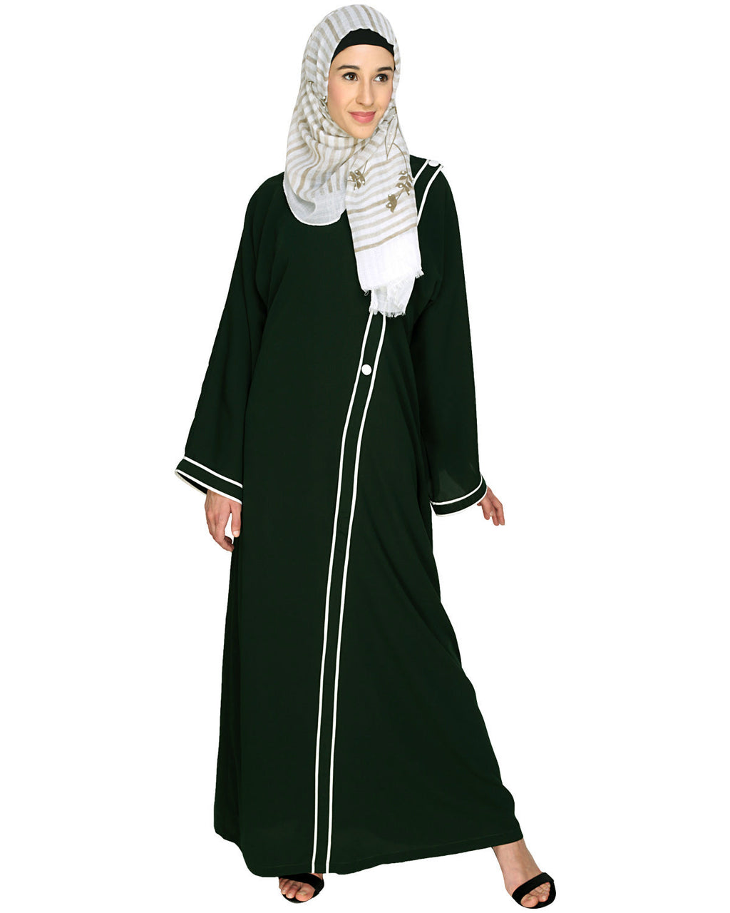 Intrigue Angrakha Dubai Style Abaya Green