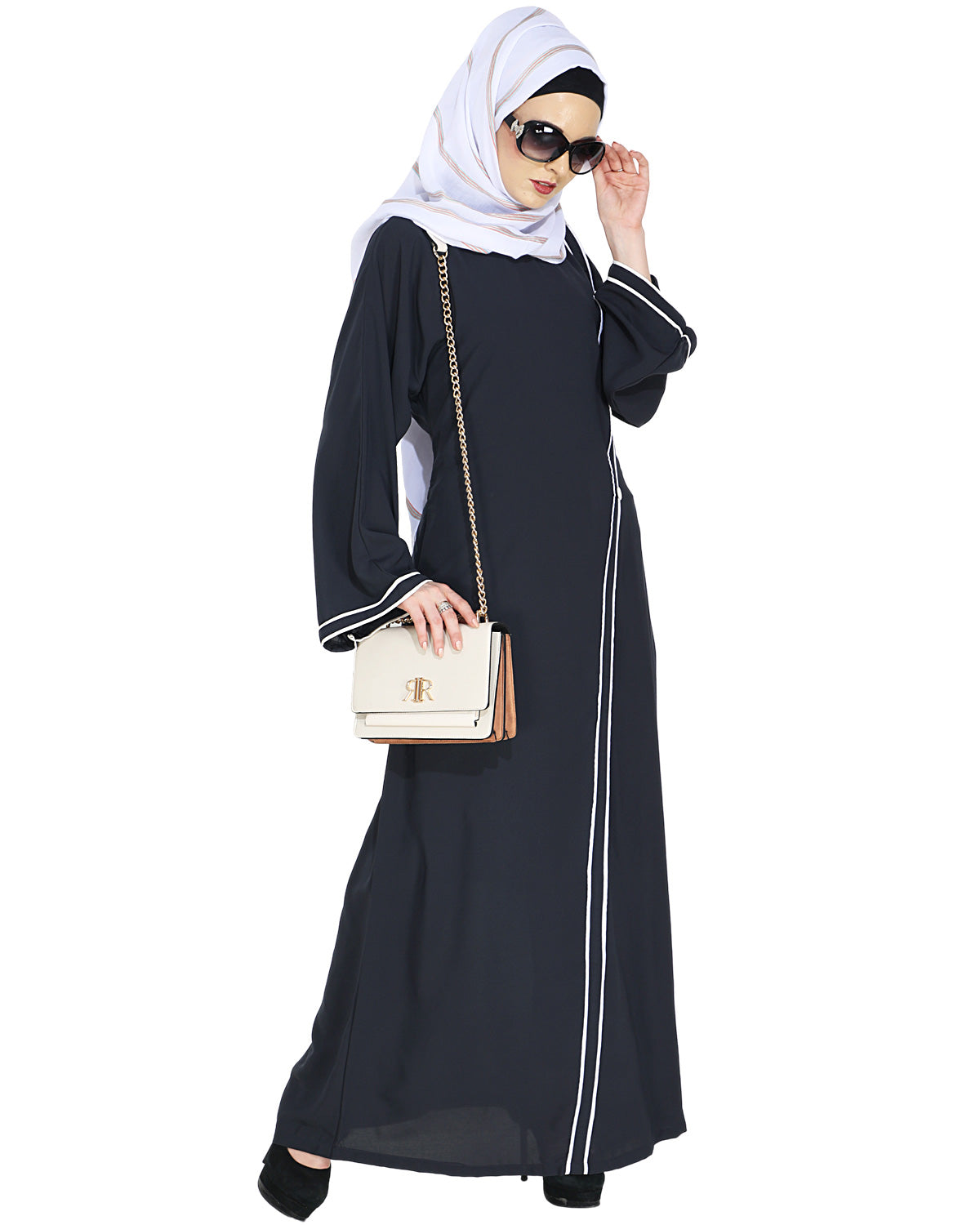 Intrigue Angrakha Dubai Style Abaya Grey