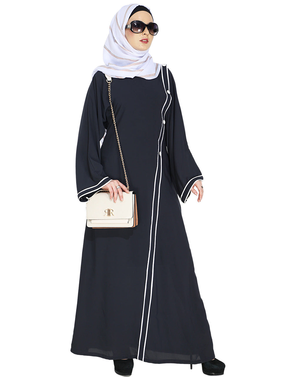 Intrigue Angrakha Dubai Style Abaya Grey