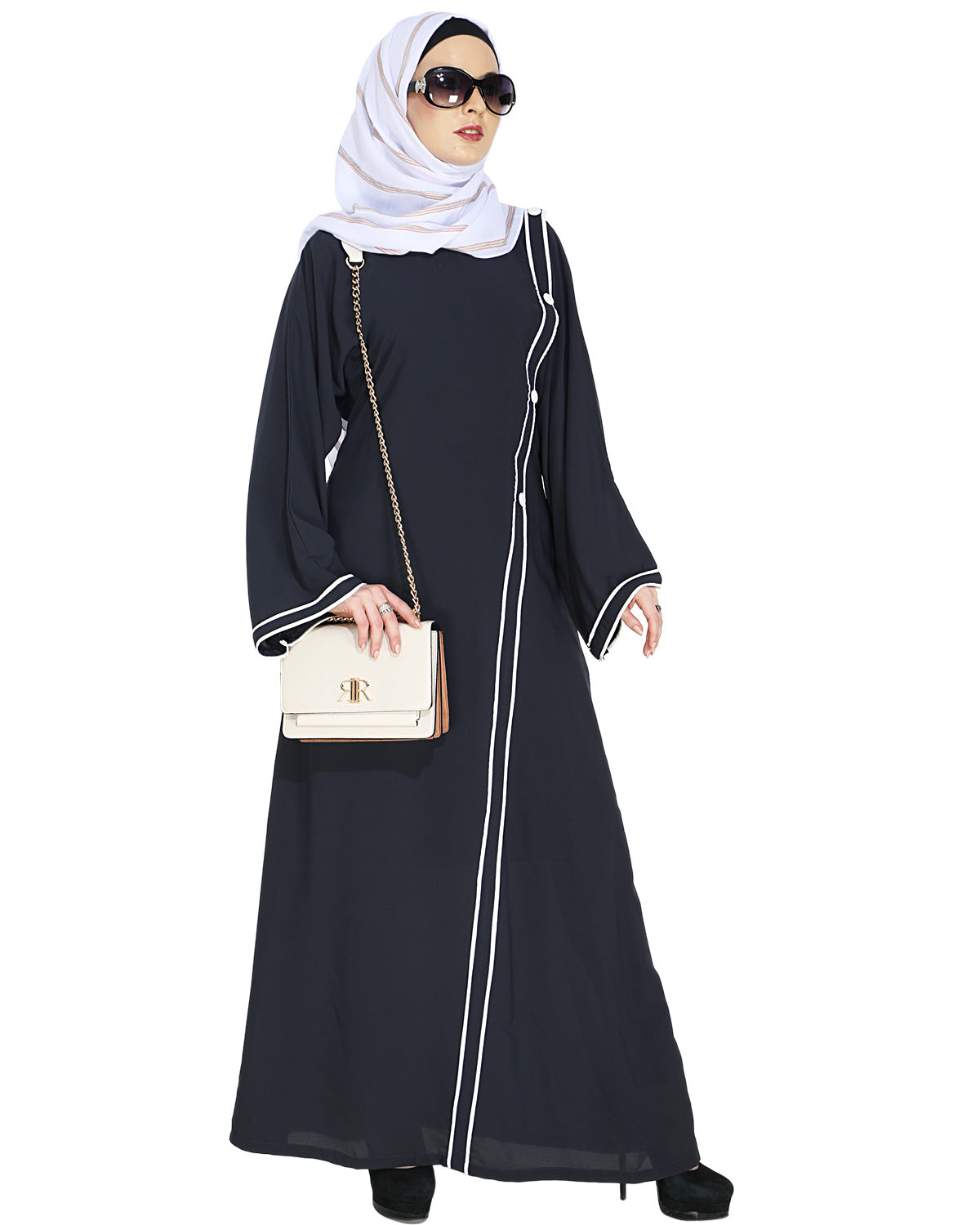 Intrigue Angrakha Dubai Style Abaya Grey