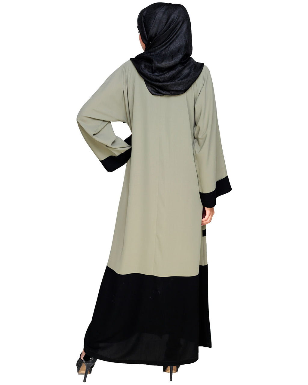 Quirky Dubai Style Abaya with detailing Mint