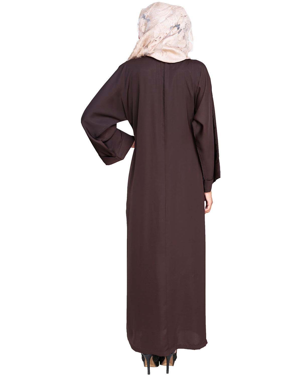 Orchid Dubai Style Abaya Dark Brown