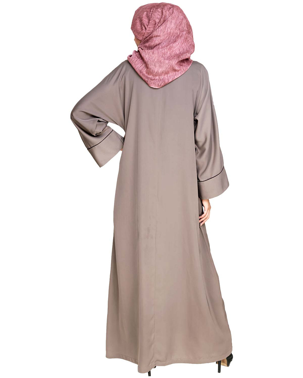 Feather Embroidered Dubai Style Light brown Abaya Brown
