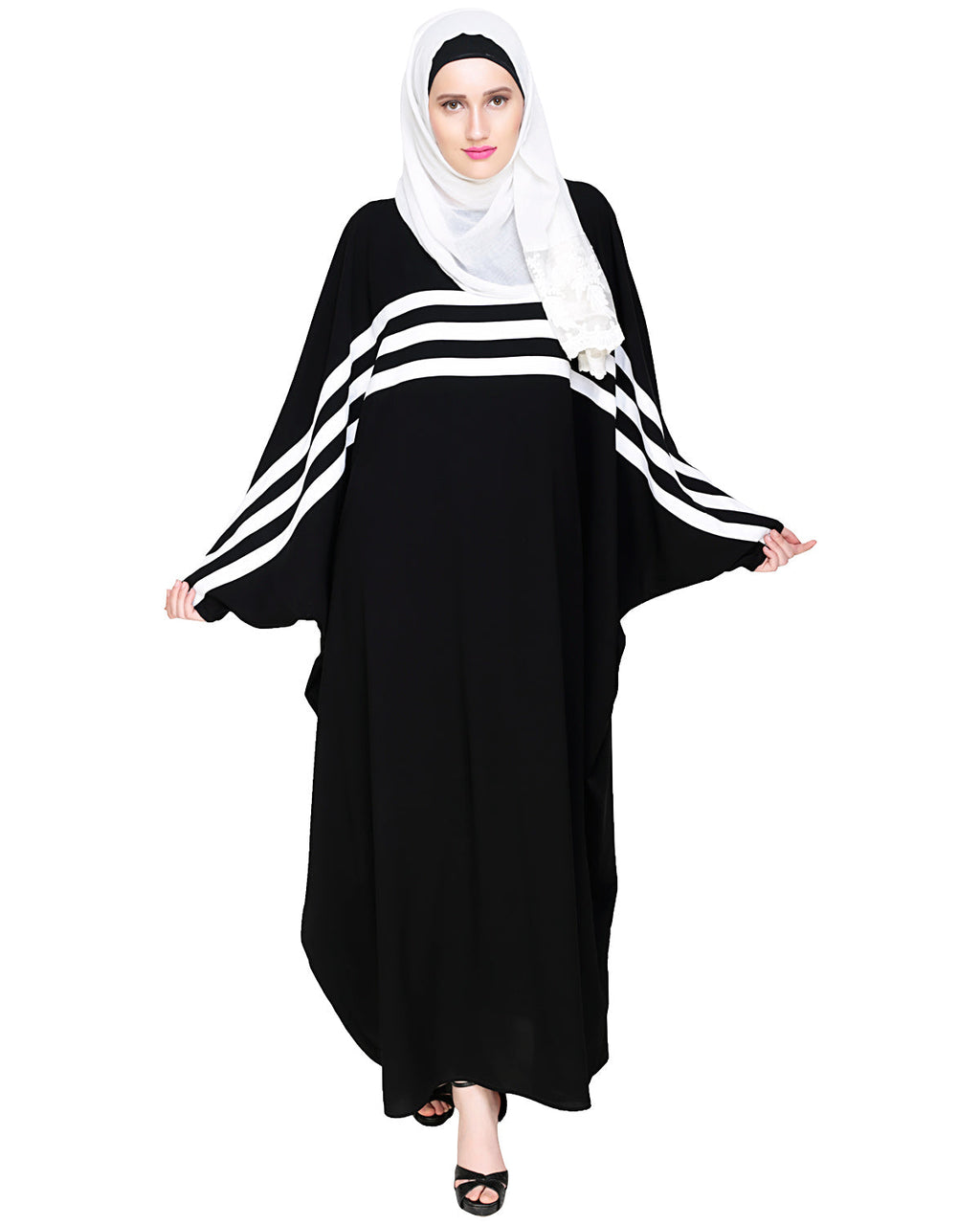 Sporty Kaftan With Black Detailing Wine