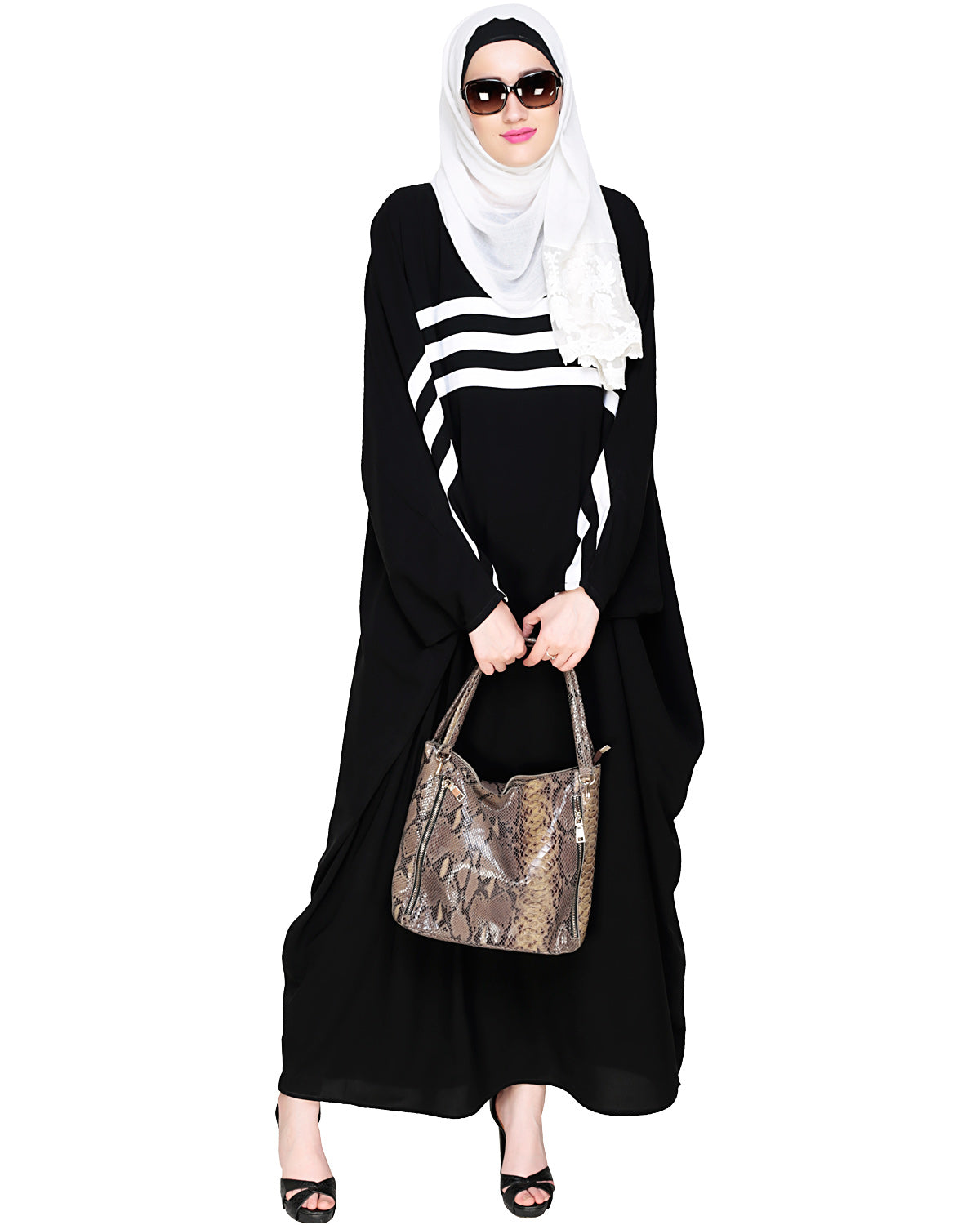 Sporty Kaftan With Black Detailing Wine