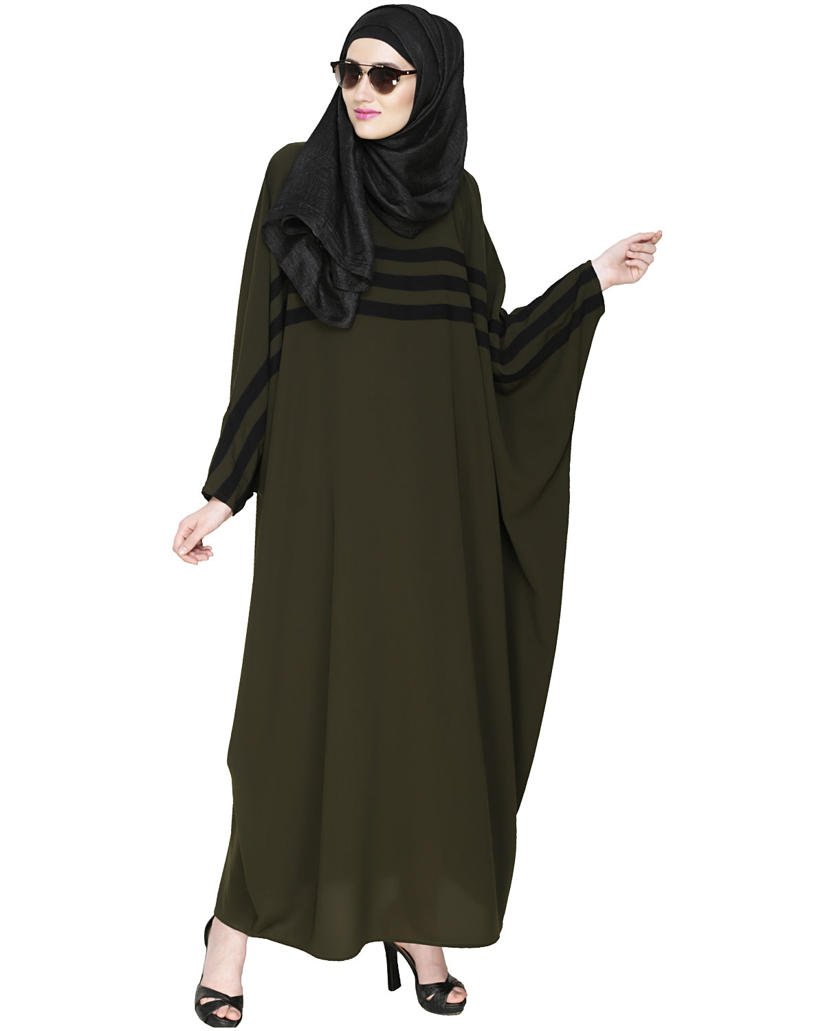 Sporty Kaftan With Black Detailing Wine