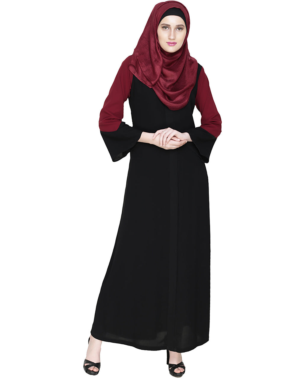 Folksy Abaya Black