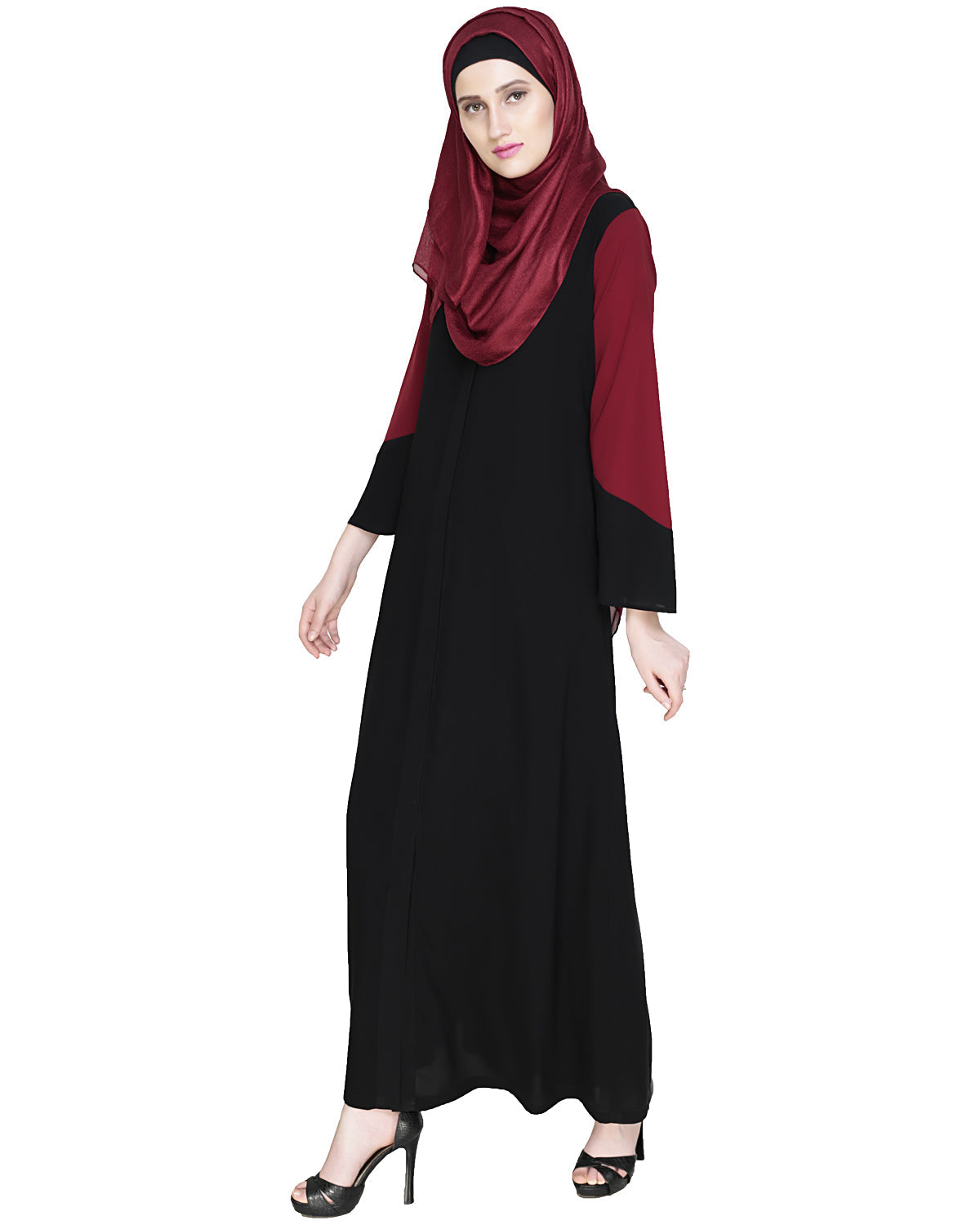 Folksy Abaya Black