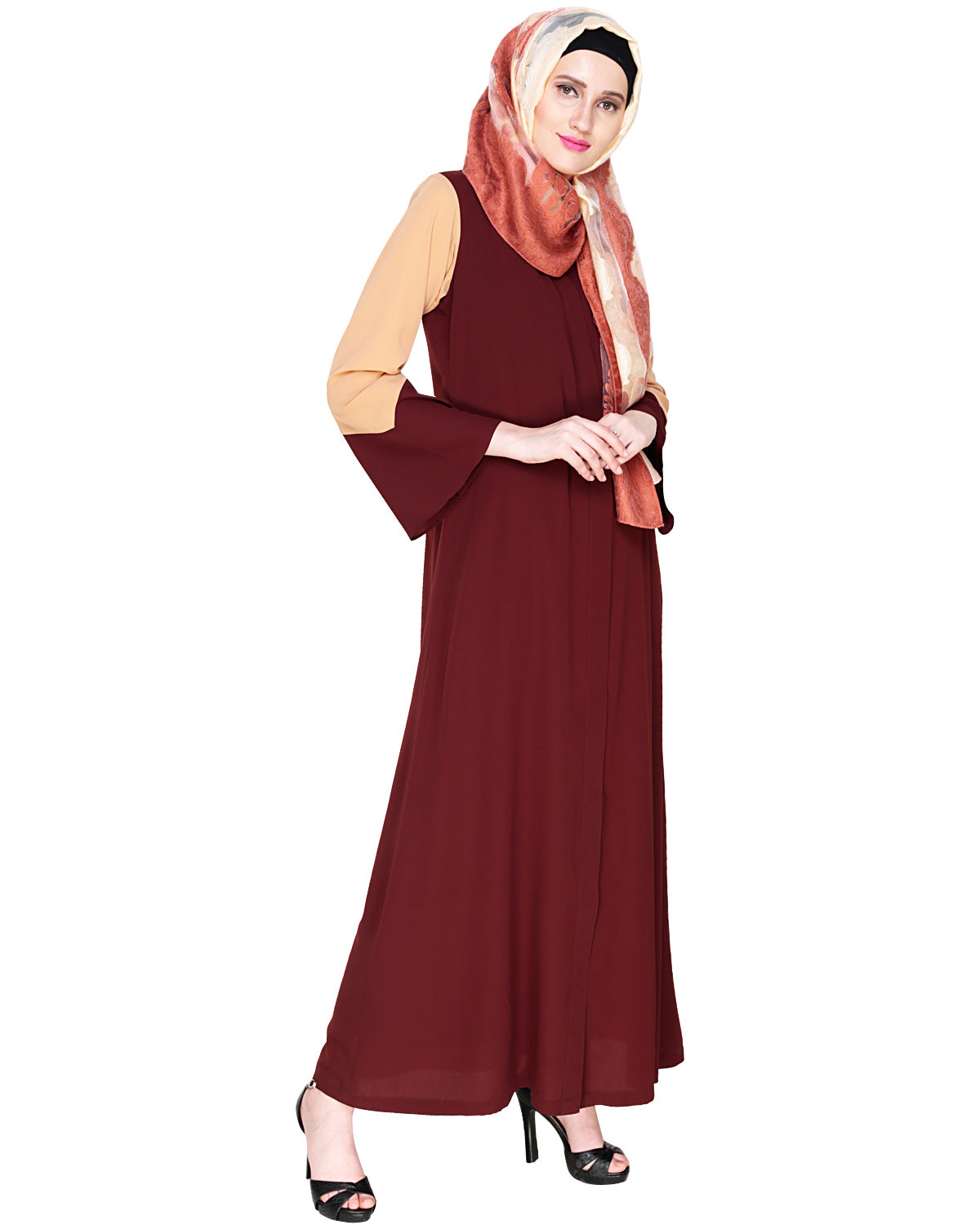 Folksy Abaya Brown