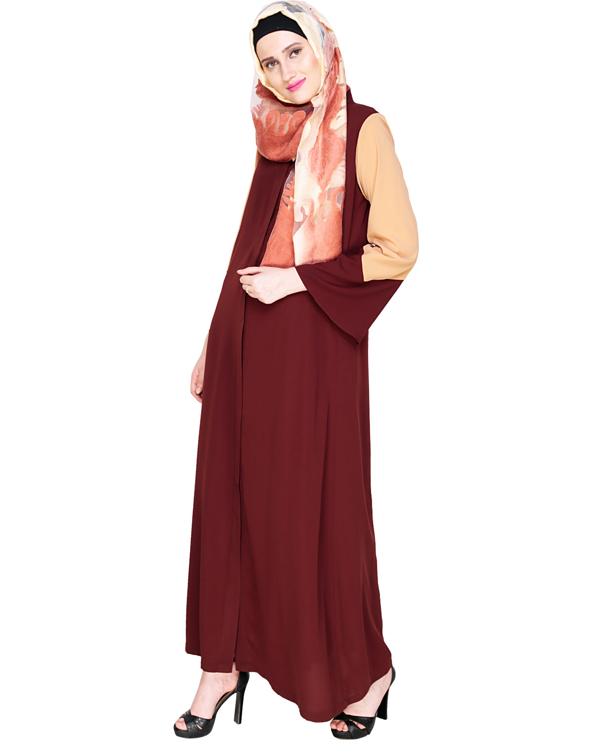Folksy Abaya Brown